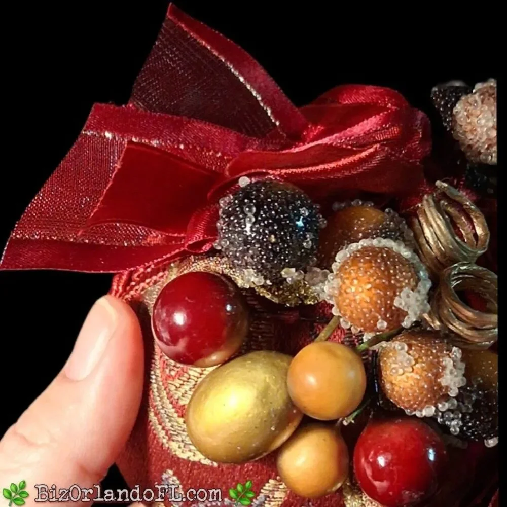 VINTAGE: Festive Holiday / Christmas Ornament with Faux Fruit / Berries / Ribbon